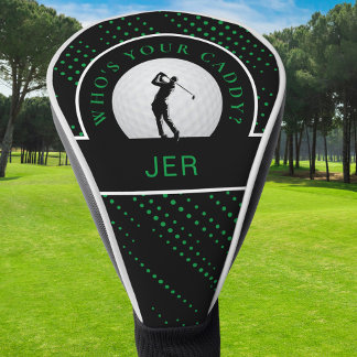 Couvre-club De Golf Citation Caddy de golf sur mesure Monogramme noir