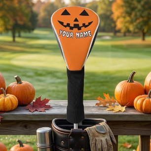 Couvre-club De Golf Citrouille orange personnalisée Halloween Votre no