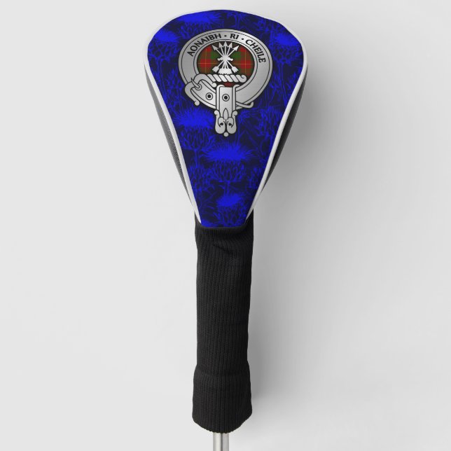 Couvre-club De Golf Clan Cameron Crest & Tartan sur le chardon (Devant)