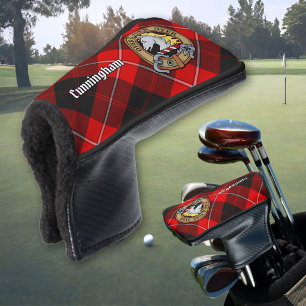 Couvre-club De Golf Clan Cunningham Crest sur Tartan