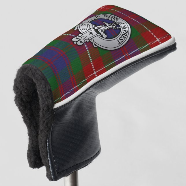 Couvre-club De Golf Clan Fraser de Lovat Crest & Tartan (Devant 3/4)
