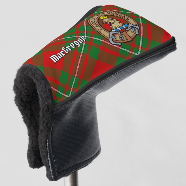 Couvre-club De Golf Clan Gregor Crest sur Tartan (Devant 3/4)
