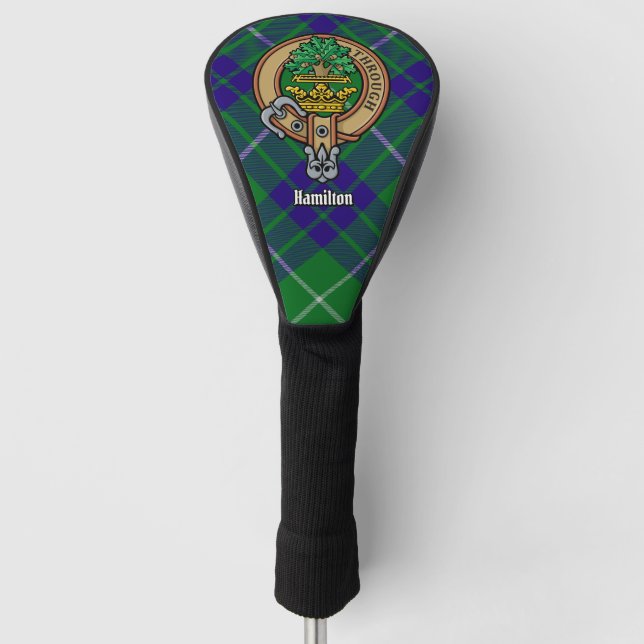 Couvre-club De Golf Clan Hamilton Crest sur la chasse Tartan (Devant)