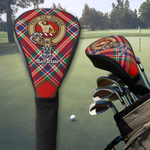 Couvre-club De Golf Clan MacFarlane Crest sur Red Tartan