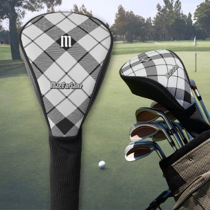 Couvre-club De Golf Clan MacFarlane Tartan noir et blanc