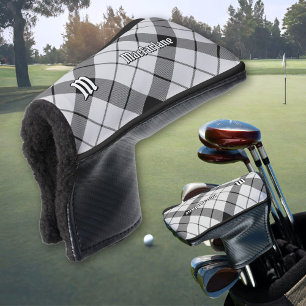 Couvre-club De Golf Clan MacFarlane Tartan noir et blanc