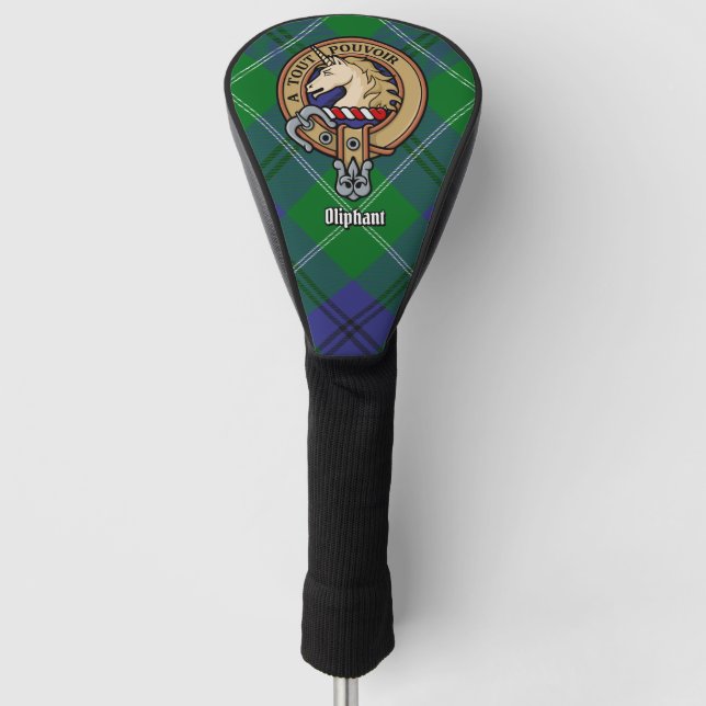 Couvre-club De Golf Clan Oliphant Crest sur Tartan (Devant)