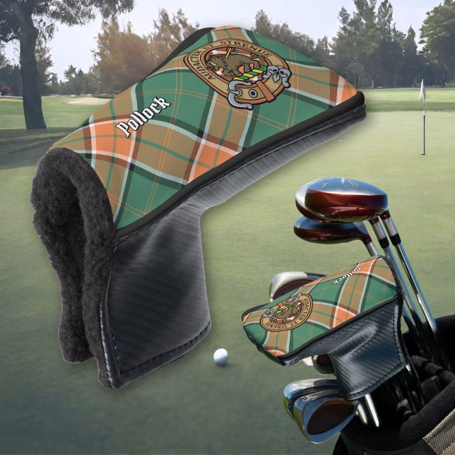 Couvre-club De Golf Clan Pollock Crest sur Tartan (Créateur téléchargé)