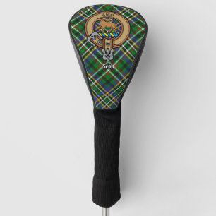 Couvre-club De Golf Clan Scott Crest sur Green Tartan Golf Head Cover