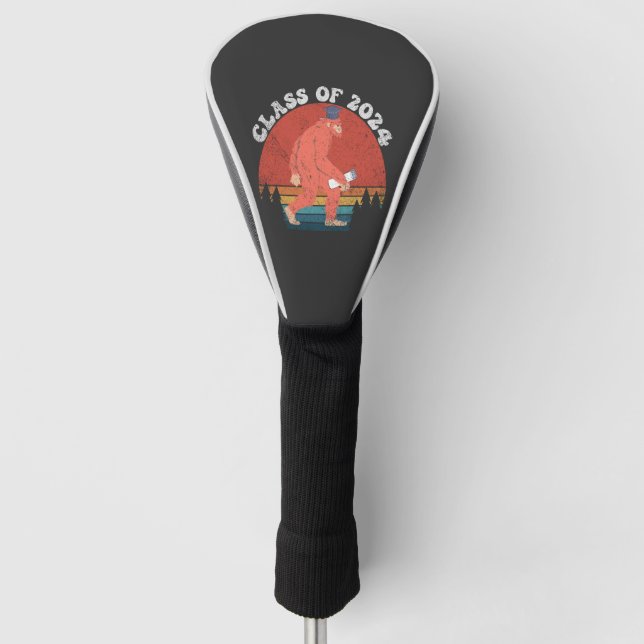 Couvre-club De Golf Classe De 2024 Drôle Graduation Bigfoot Retro Cade (Devant)