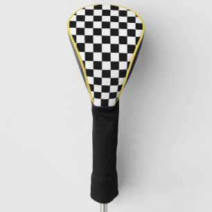 Couvre-club De Golf Classic À damiers Racing Sport Check Black White