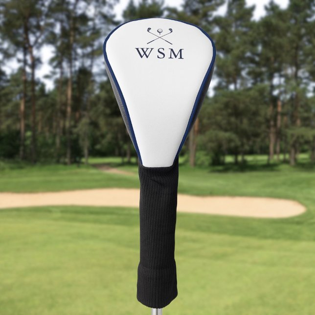 Couvre-club De Golf Classic Personalized Navy Blue Monogram Golf Clubs (Classic Personalized Navy Blue Monogram Golf Clubs Golf Head Cover)