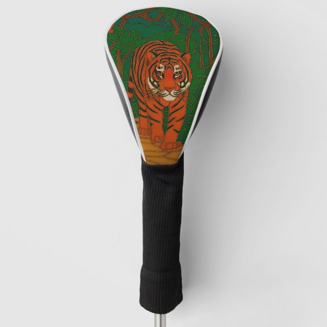 Couvre-club De Golf Cloisonne Art Tiger on the Jungle Path (Devant)