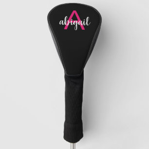 Couvre-club De Golf Club de golf Hot Pink Black Nom de la fillette