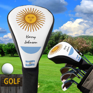 Couvre-club De Golf Clubs De Golf Argentine Flag & Monogrammes Couvre