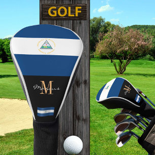 Couvre-club De Golf Clubs de golf Monogramme & Nicaragua Drapeau