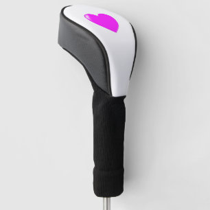 Couvre-club De Golf Coeur Noir, Rose Et Blanc
