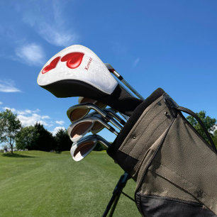 Couvre-club De Golf Coeurs rouges Couverture personnalisée de la têt