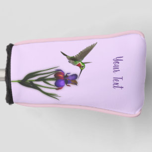 Couvre-club De Golf Colibri Et Fleur Iris Personnalisés   