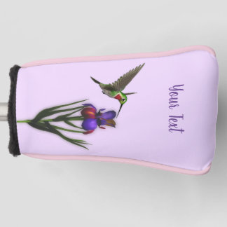 Couvre-club De Golf Colibri Et Fleur Iris Personnalisés