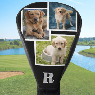 Couvre-club De Golf Collage de photos personnalisé de chien avec monog