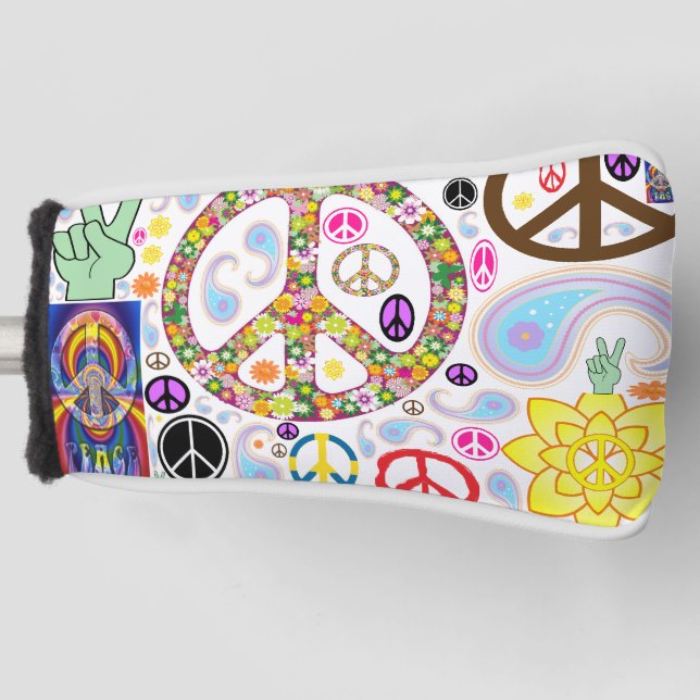 Couvre-club De Golf Collage Peace & Paisley (Devant)