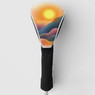 Couvre-club De Golf Collines au coucher du soleil
