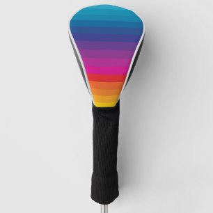 Couvre-club De Golf Coloré les années 70 80s Retro Rainbow Stripes