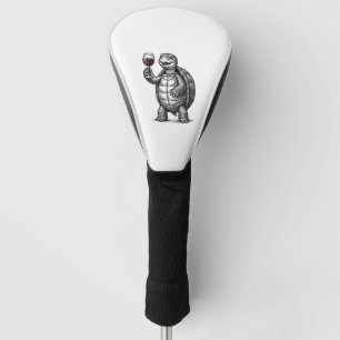 Couvre-club De Golf Conception de chemise vintage tortue tenant un ver