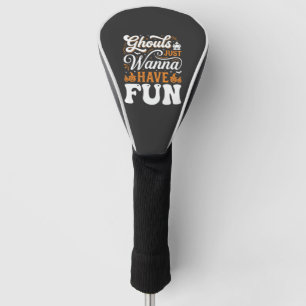 Couvre-club De Golf Conception de fantômes d'Halloween qui veulent jus