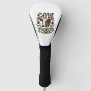 Couvre-club De Golf Conception de ferme de tournesol Yunkie vache vint