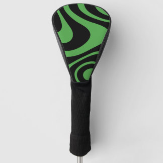 Couvre-club De Golf Conception de pilote abstraite verte et noire Cool