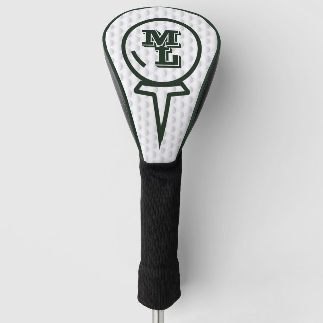 Couvre-club De Golf Conception Premium - Monogramme personnalisé (vert (Devant)