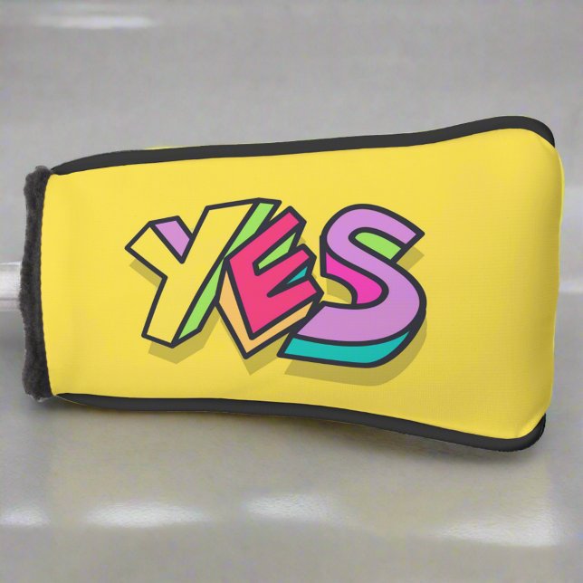 Couvre-club De Golf Cool amusant "OUI" Jaune audacieux Sport coloré (Créateur téléchargé)