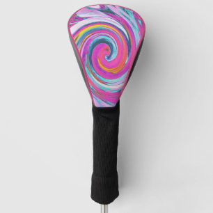 Couvre-club De Golf Cool Retro Magenta, Rose et Blue Liquid Art Swirl