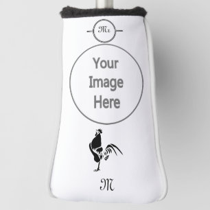 Couvre-club De Golf Coq noir Croisant l'alarme du bon matin