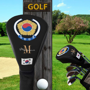 Couvre-club De Golf Corée du Sud et pavillon Monogrammes Clubs de Golf