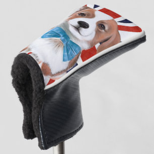 Couvre-club De Golf Corgi et drapeau anglais