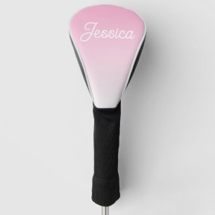 Couvre-club De Golf Couleur rose clair ombrée (modifiable) et votre te