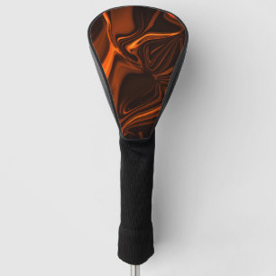 Couvre-club De Golf Courbes ou ondulations corail, sur fonds sombres d