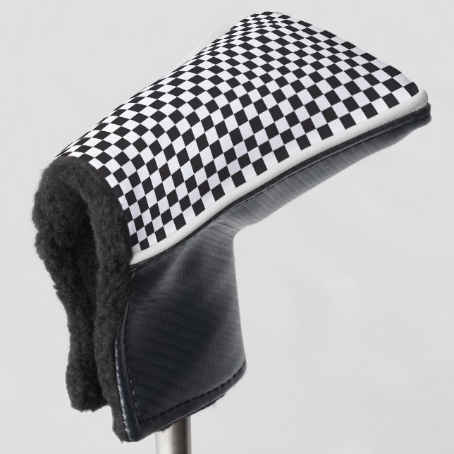 Couvre-club De Golf Course de voiture / Motif d'échecs + votre backgr. (Devant 3/4)