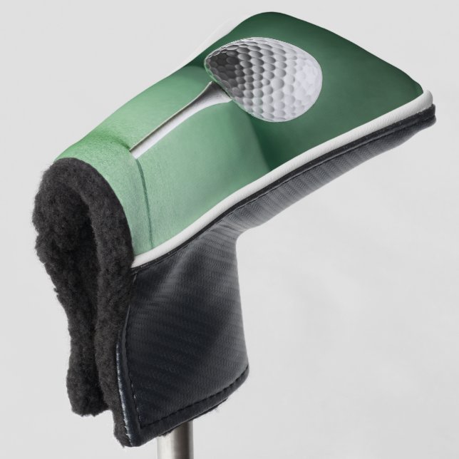 Couvre-club De Golf Couvercle à bec avec image de Golfball blanche (Devant 3/4)