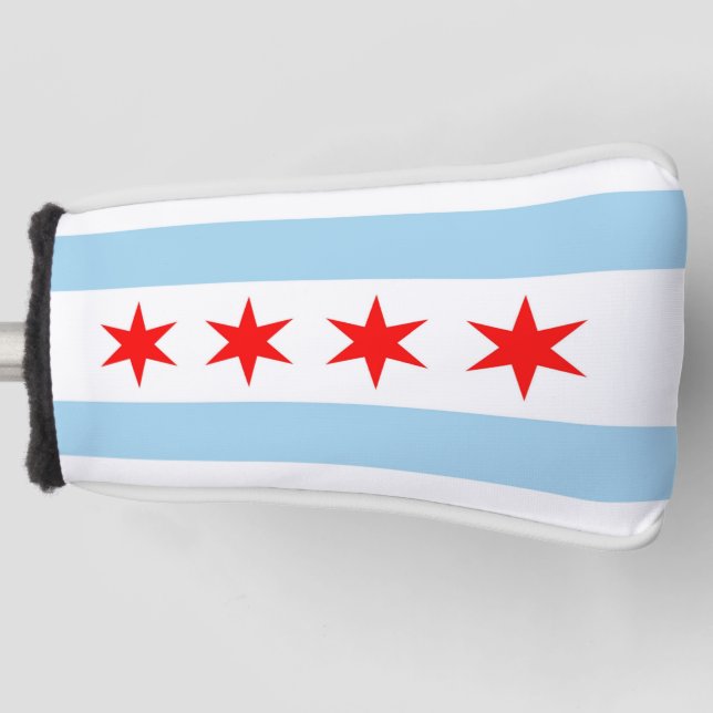 Couvre-club De Golf Couvercle de golf avec Drapeau de Chicago, USA (Devant)