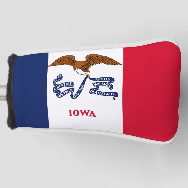 Couvre-club De Golf Couvercle de golf avec Drapeau de l'Iowa, USA (Devant)