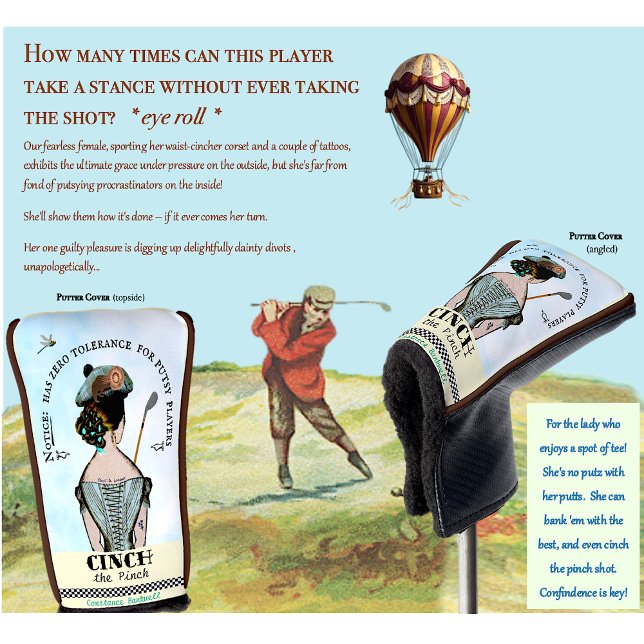 Couvre-club De Golf Couvercle de la fille à tolérance zéro (Personalize with your fairer-sex golfer's name. Coordinates with our 'Woman Driver' club cover too! )