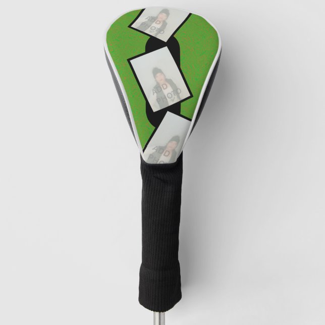 Couvre-club De Golf Couvercle de tête de golf vert personnalisé avec p (Devant)