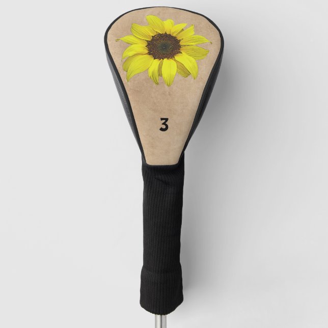 Couvre-club De Golf Couvercle Tête de tournesol (Devant)