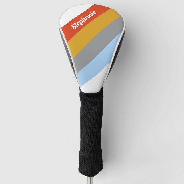 Couvre-club De Golf Couverture de pilote de golf Retro Stripes personn (Devant)