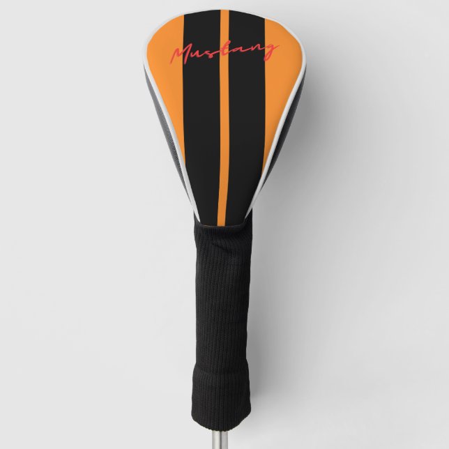 Couvre-club De Golf Couverture du club de golf Mustang Orange (Devant)