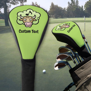 Couvre-club De Golf Couverture tête de golf de la vache Methane Cartoo
